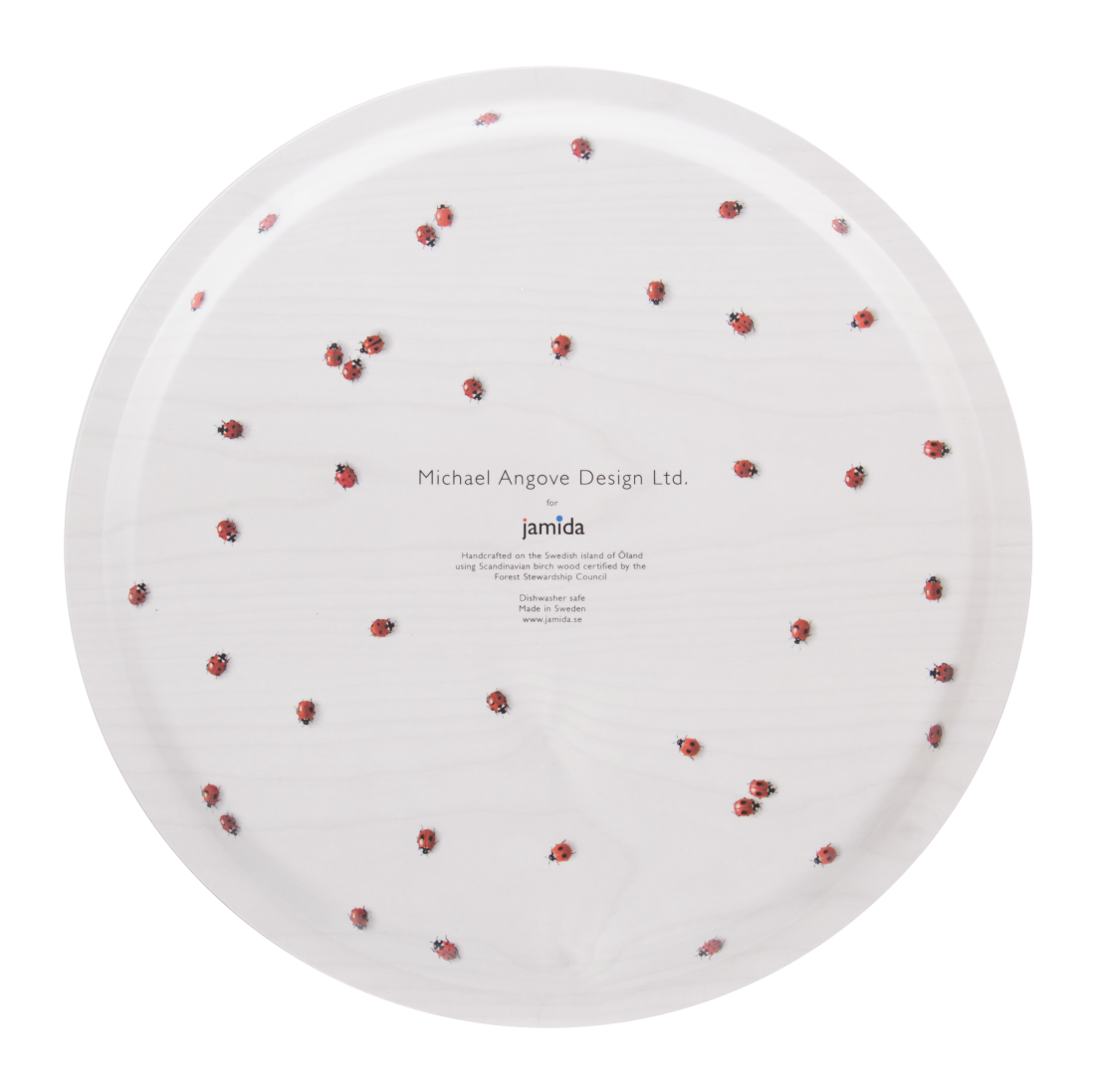 Serving Trays - Michael Angove - Michael Angove Circular Tray - White Feathered (39 cm)