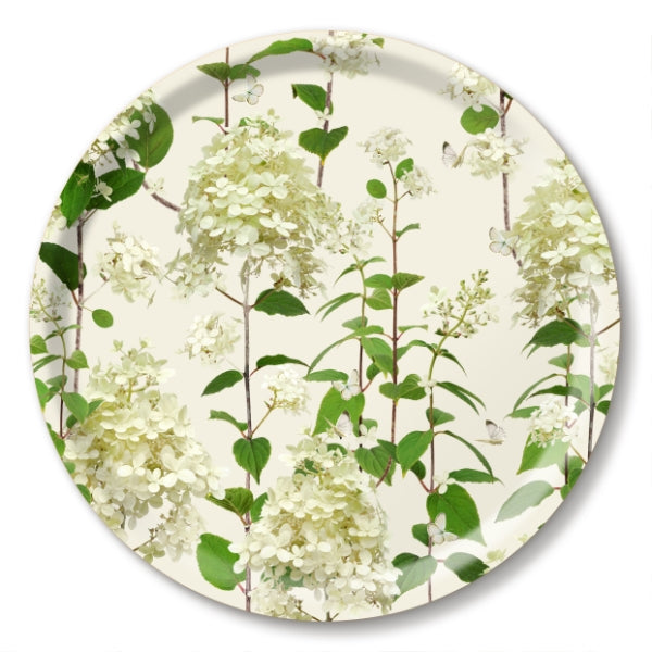 Serving Trays - Michael Angove - Michael Angove Hydrangea Print Round Birch Tray - 39cm