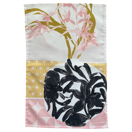 Tea Towel - Oravska - Oravska Tea Towel in Japanese Vase Print