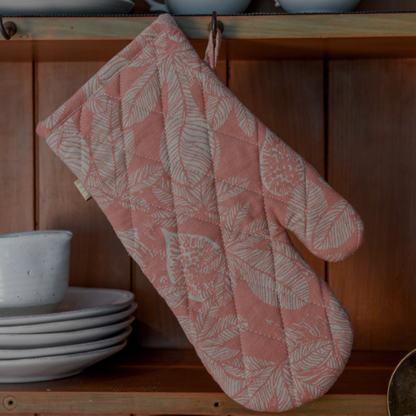Gauntlet - Raine & Humble - Recycled Single Oven Glove - Dawn Rose - Fig Tree