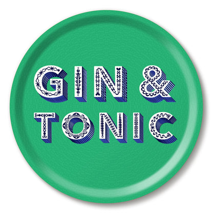 Serving Trays - Asta Barrington - Asta Barrington Green Gin & Tonic 31cm Round Tray
