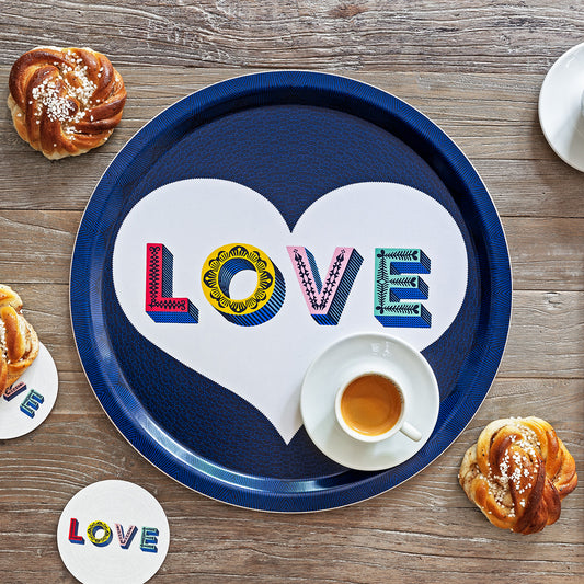 Serving Trays - Asta Barrington - Asta Barrington Rainbow Love 39cm Round Tray