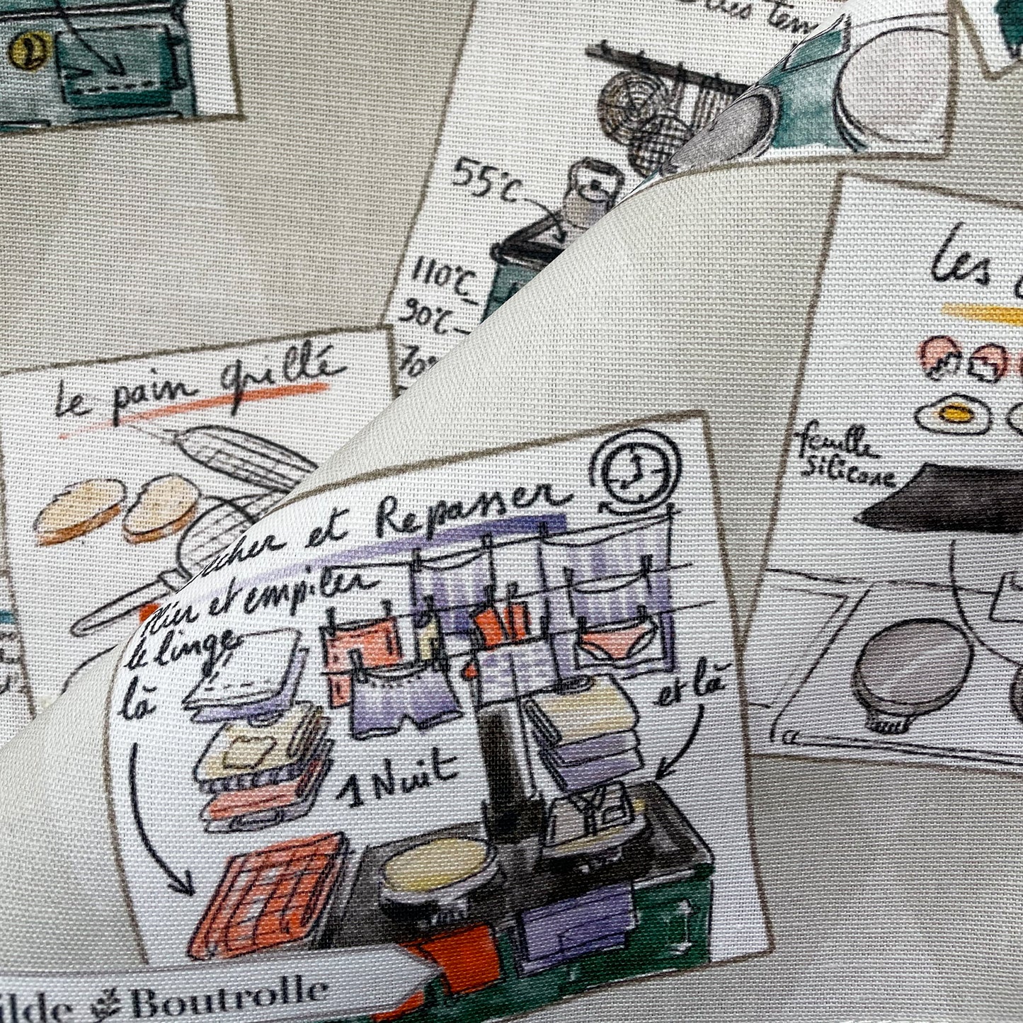 Tea Towel - Clotilde Boutrolle - Clotilde Boutrolle French Range Cooker Drawings Tea Towel