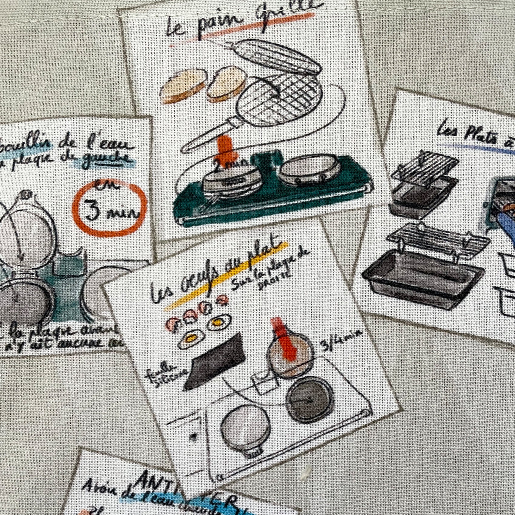 Tea Towel - Clotilde Boutrolle - Clotilde Boutrolle French Range Cooker Drawings Tea Towel