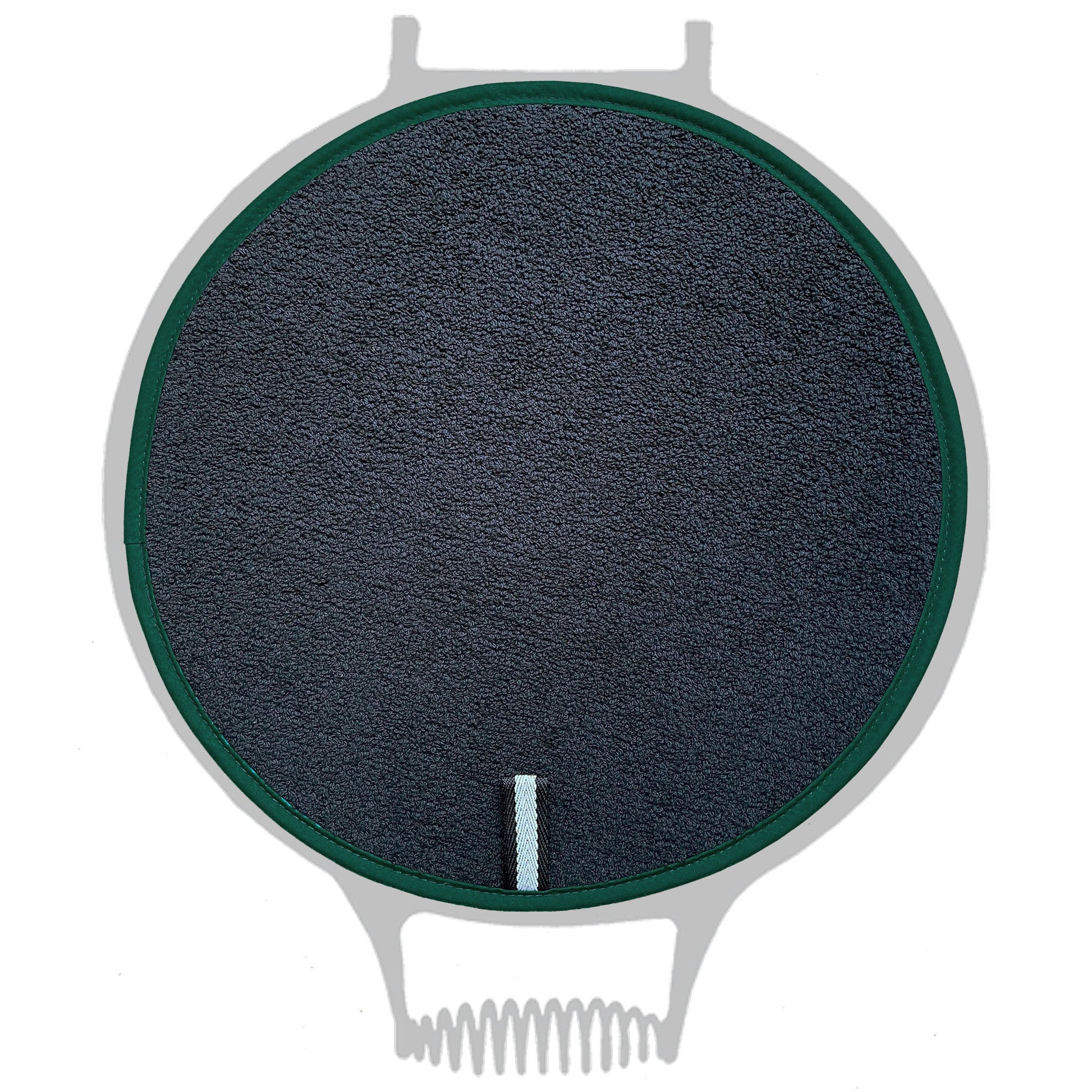 Chef Pad - Aga - The Chef Pad Shop - Insulate Range: All Black Towelling Chefs Pad with Green Binding For Use With Aga Cookers