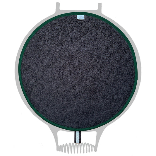 Chef Pad - Aga - The Chef Pad Shop - Insulate Range: All Black Towelling Chefs Pad with Green Binding For Use With Aga Cookers