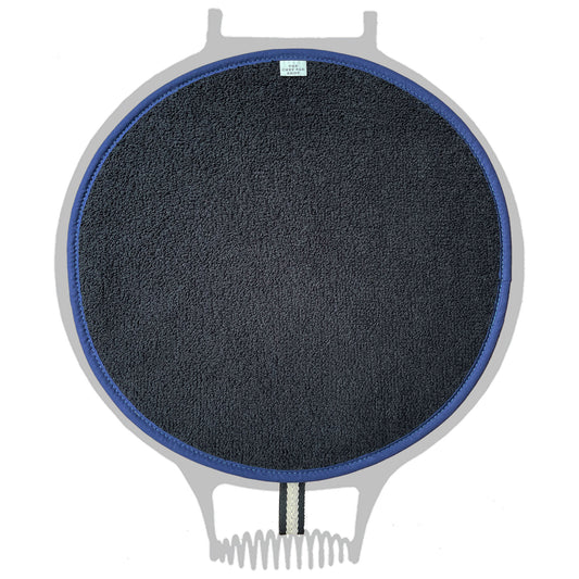 Chef Pad - Aga - The Chef Pad Shop - Insulate Range: All Black Towelling Chefs Pad with Blue Binding For Use With Aga Cookers