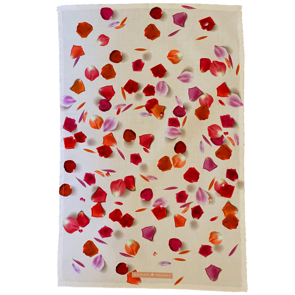 Tea Towel - Michael Angove - Michael Angove Rose Petals Tea Towel