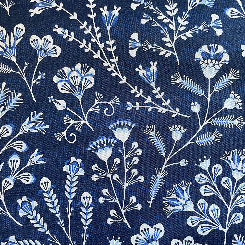 Chef Pad - Everhot - Asta Barrington - Asta Barrington Navy Blue Folk Flower Everhot Hob Covers (Medium 53.5 cm)