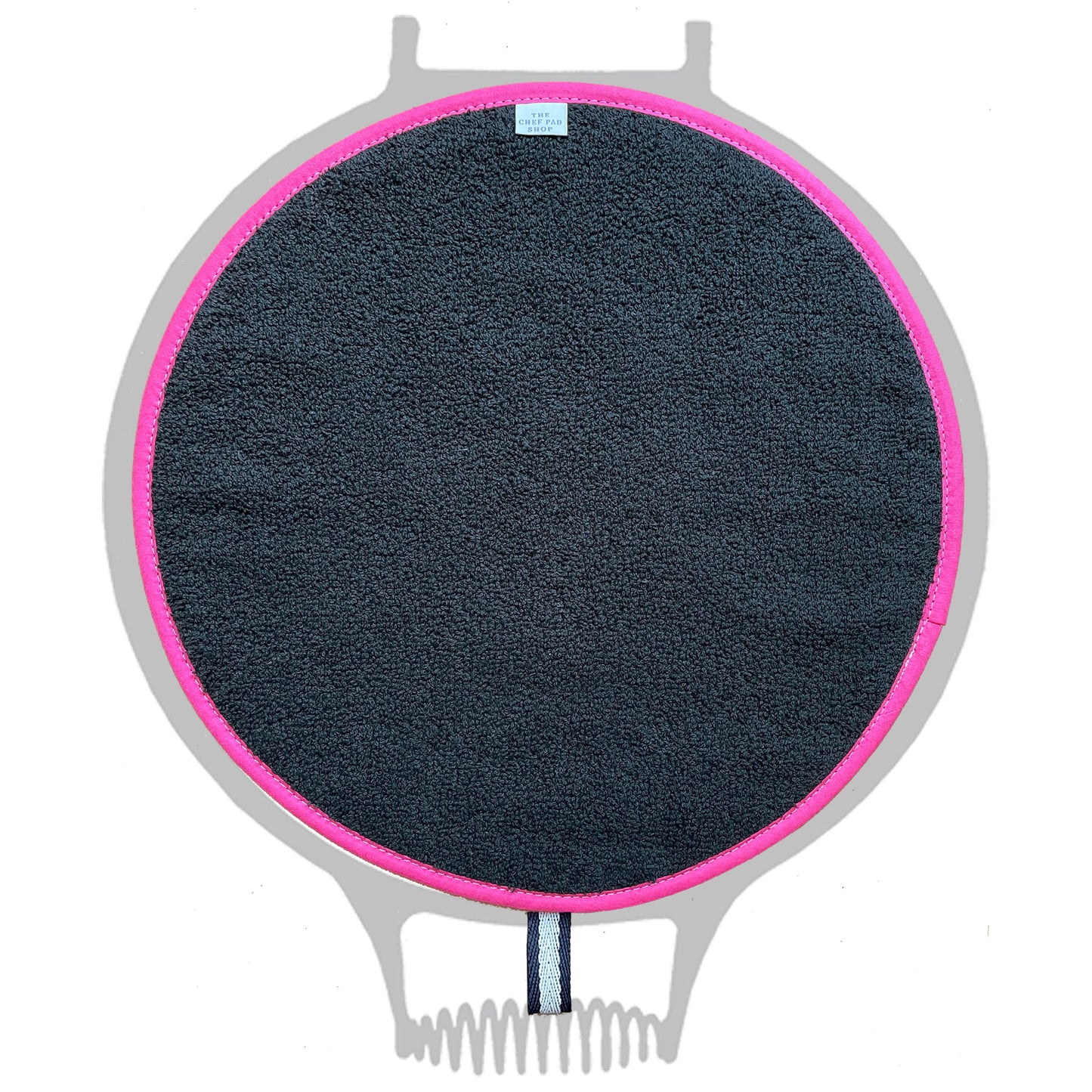 Chef Pad - Aga - The Chef Pad Shop - Insulate Range: Black & Cream Chefs Pad with Pink Binding For Use With Aga Cookers
