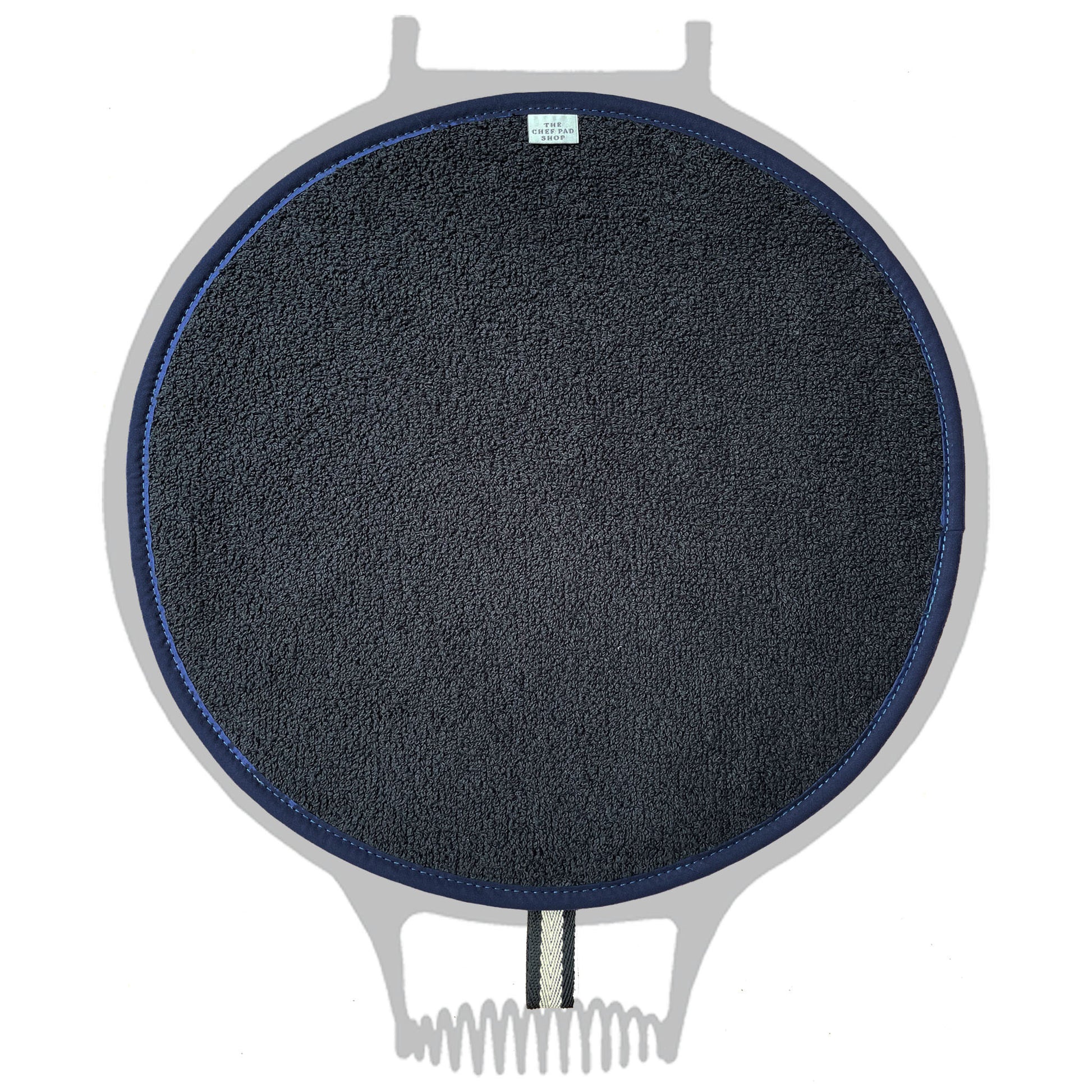Chef Pad - Aga - The Chef Pad Shop - Insulate Range: Black & Cream Chefs Pad with Blue Binding For Use With Aga Cookers