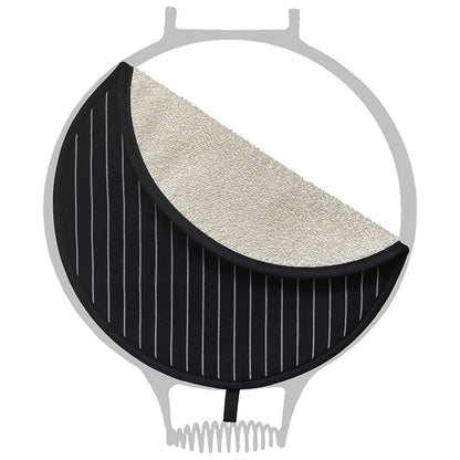 Black Pin Stripe Chefs Pad for use with Aga Range Cookers