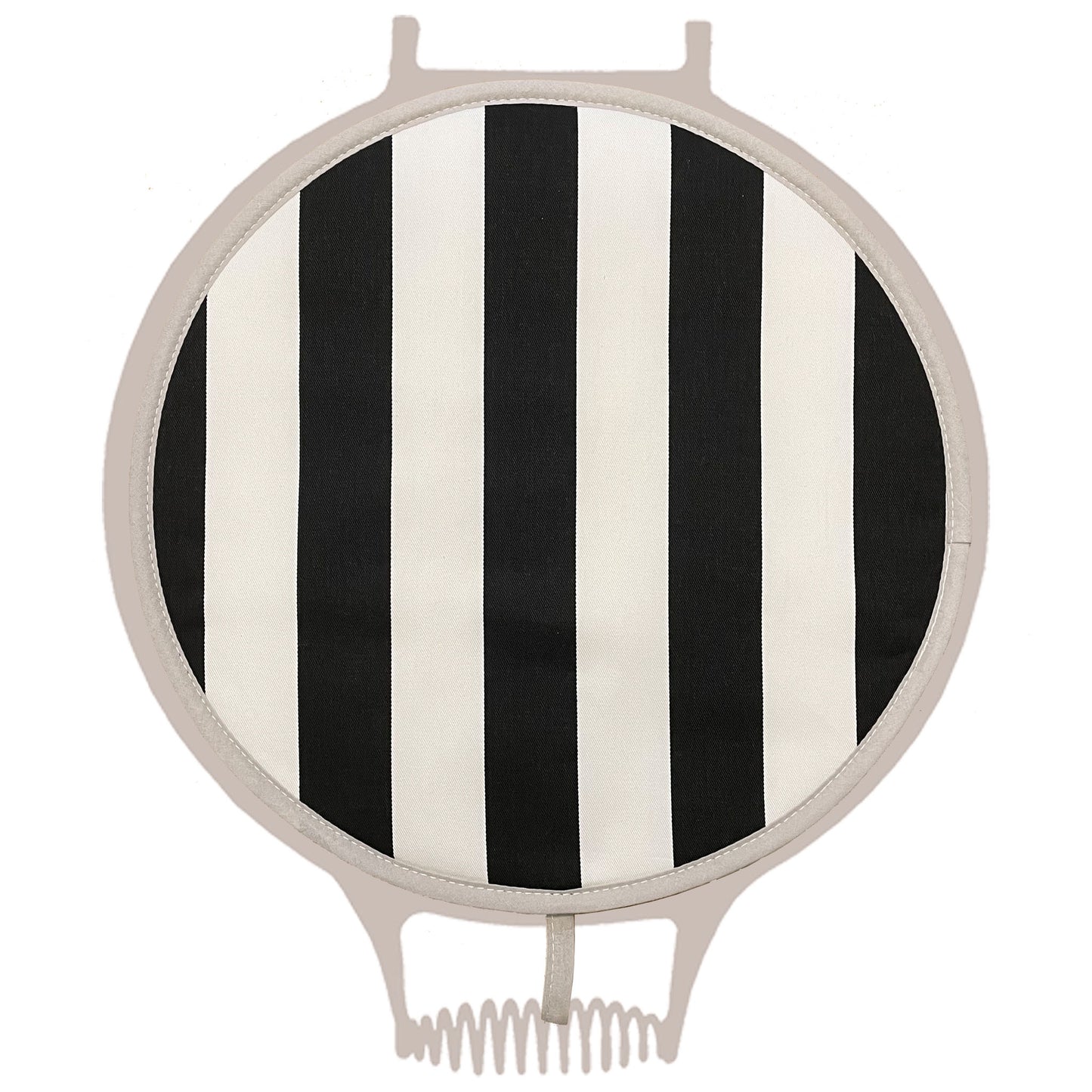 Black and White Wide Stripe Chefs Pad for use with Aga Range Cookers