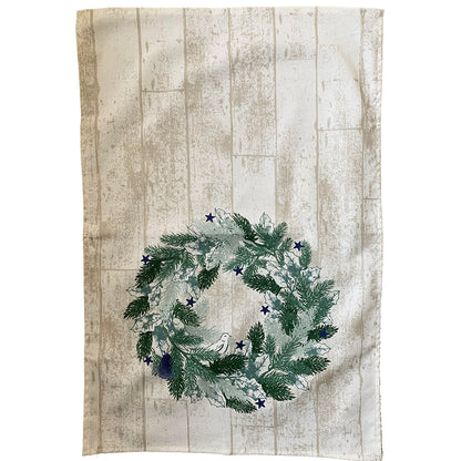 Tea Towel - Crisp and Dene - Crisp & Dene Christmas Circle Wreath Tea Towel
