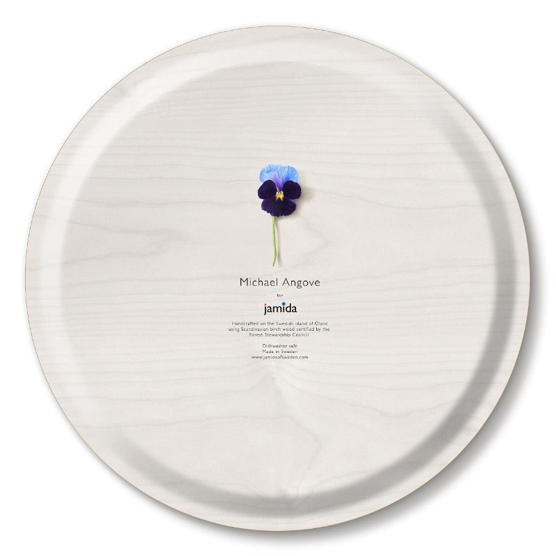 Serving Trays - Michael Angove - Michael Angove Round Tray - Pansy allover (39cm)