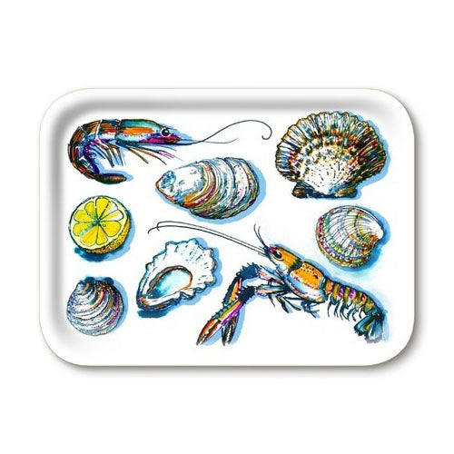 Michael Angove Birch Rectangle Serving Tray - White Seafood (27 x 20cm)