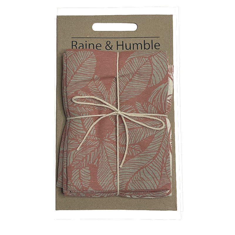 Tea Towel - Raine & Humble - Fig Tree in Dawn Rose Two Pack Tea Towels - Recycled Cotton