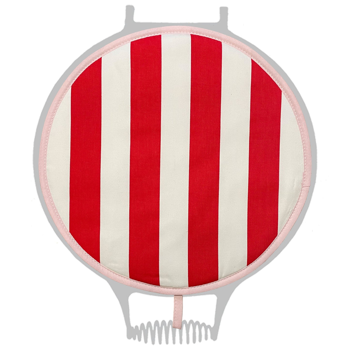 Red and White Wide Stripe Chefs Pad for use with Aga Range Cookers