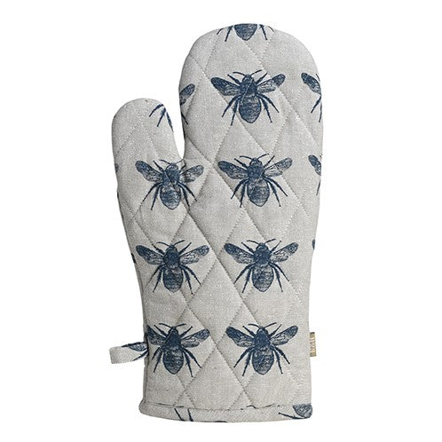 Gauntlet - Raine & Humble - Recycled Honey Bee Single Oven Glove - Prussian Blue