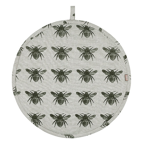 Chef Pad - Aga - Raine & Humble - Olive Honey Bee Recycled Cotton Hob Cover For Use With Aga Range Cookers