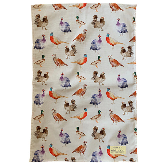 Tea Towel - Sarah Whitaker - Sarah Whitaker - Game Birds Tea Towel