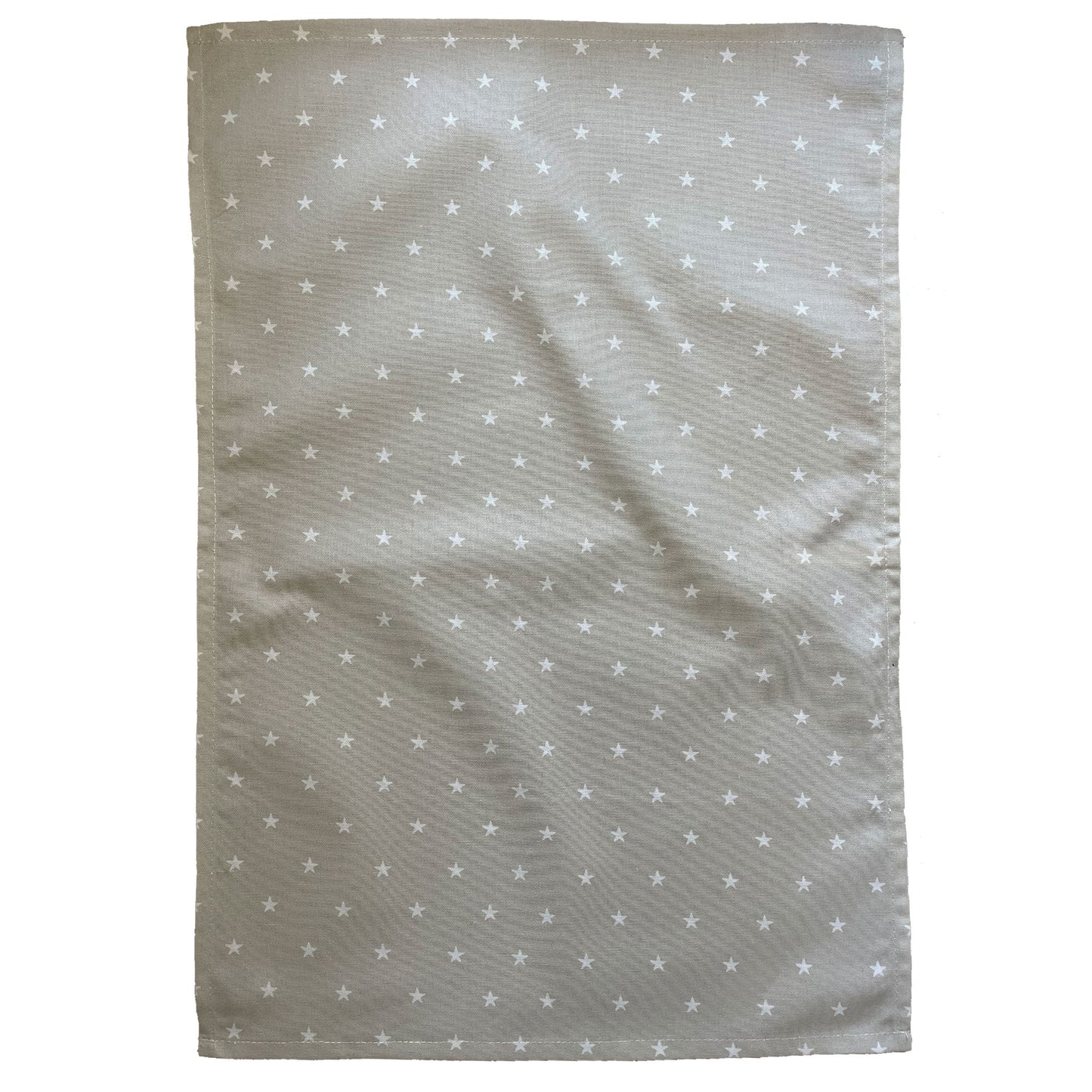 Crisp & Dene Warm Grey Tea Towel with White Stars