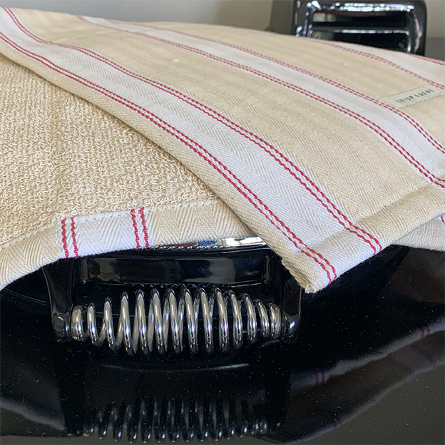 Oven Cloth - Crisp and Dene - Pink Striped Utility Towelling Oven Cloth / Towel